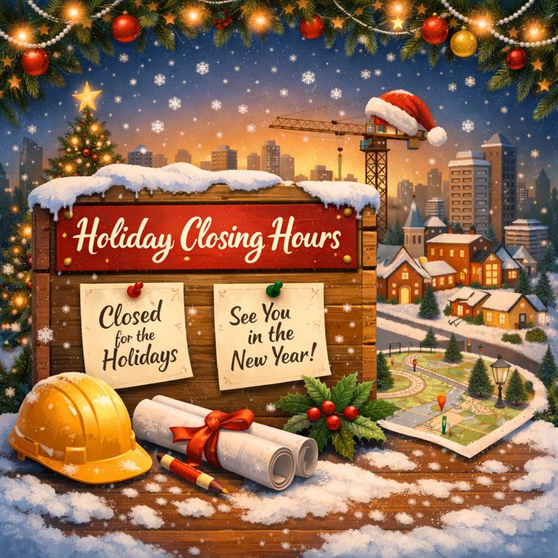holiday hours banner for town planning firm in brisbane